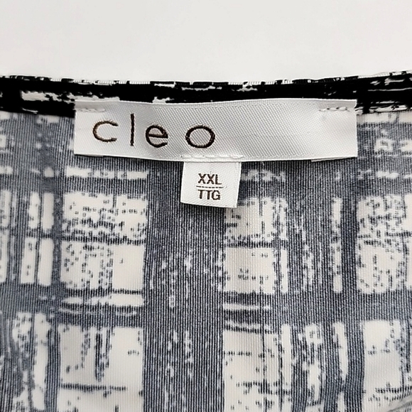 ⭐️3/ $30⭐️ Cleo Top Cowl Neck Black White 3/4 Sleeves Stretch Lightweight Sz XXL - Picture 9 of 14